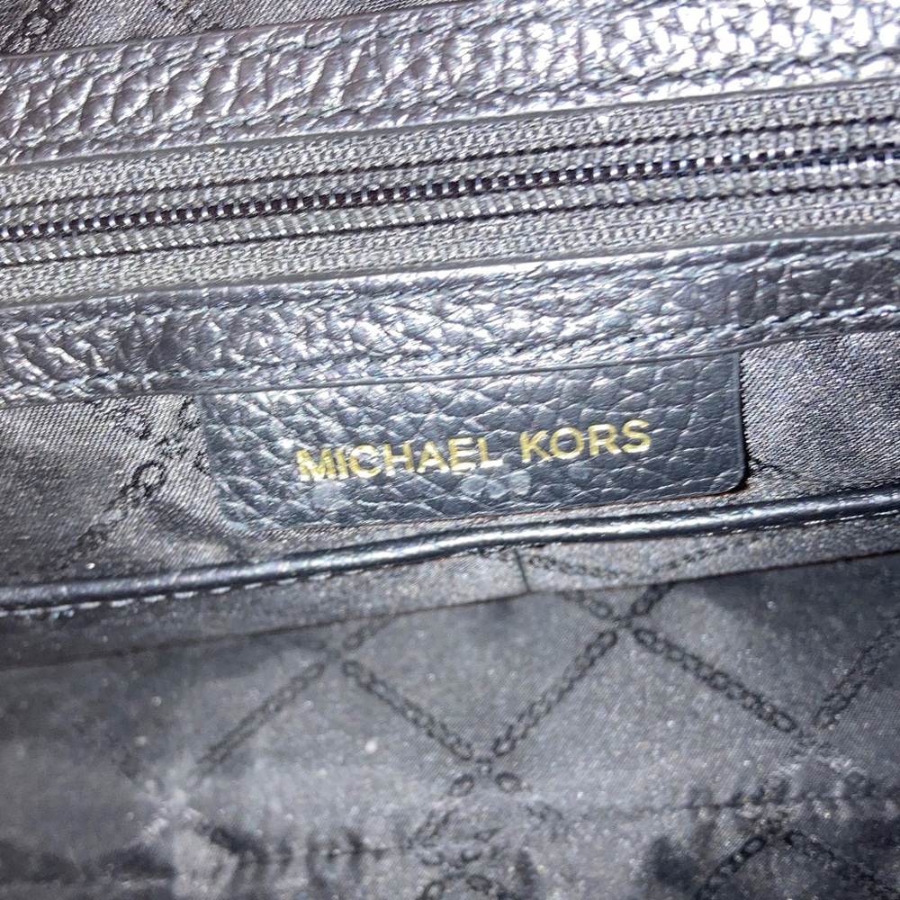 Michael Kors Black Leather Shoulder Bag with Gold Accents - Picture 6 of 6